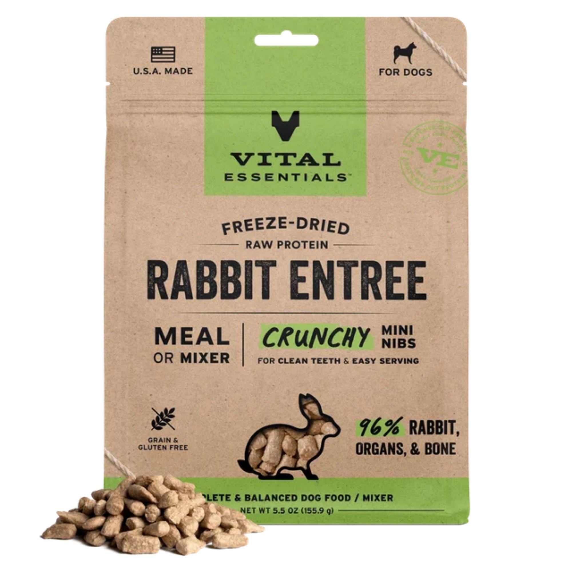 Vital Essentials Dog Freeze-Dried Mini Nibs Rabbit 5.5oz.
