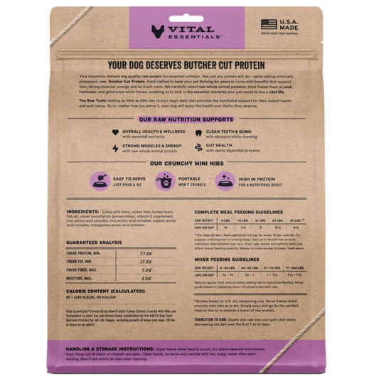 Vital Essentials Dog Freeze-Dried Mini Nibs Turkey 5.5oz.