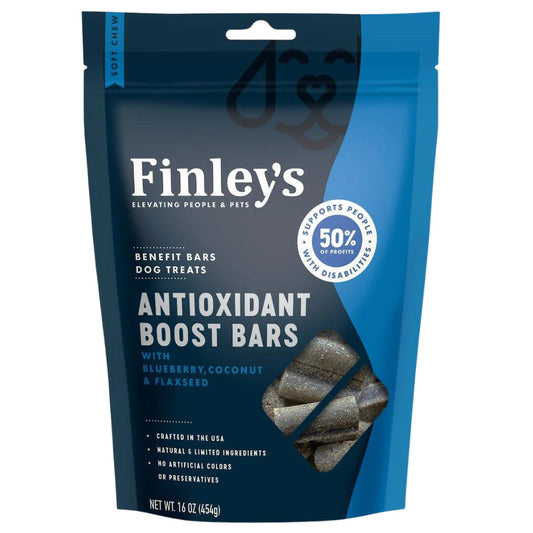 Finley’s Antioxidant Boost soft chew dog treats, blueberry coconut, 16 oz pouch