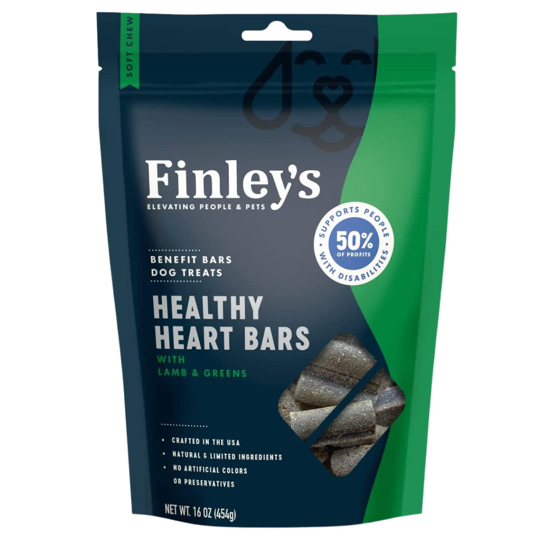 Finley's Healthy Heart Bar dog soft chew benefit treats, 16 oz bag