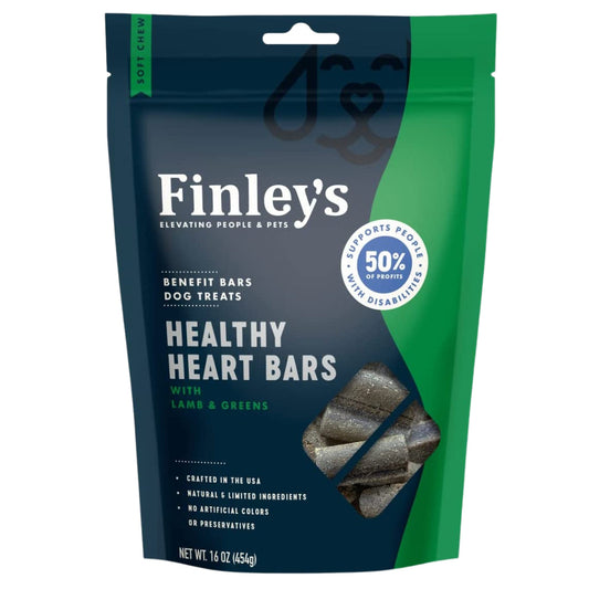 Finley's Healthy Heart Bar dog soft chew benefit treats, 16 oz bag