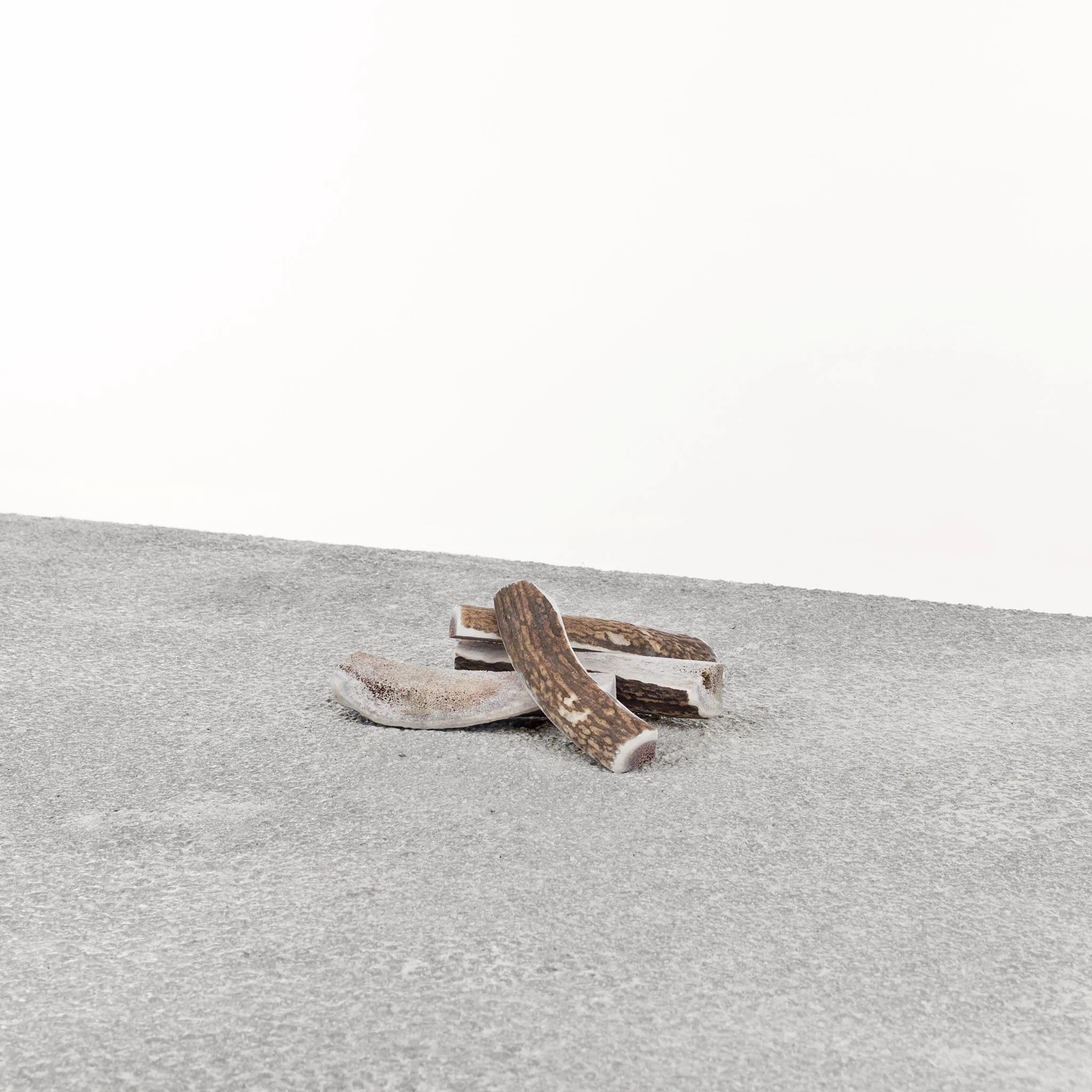 Small stag antler chew for dogs, brown split pieces
