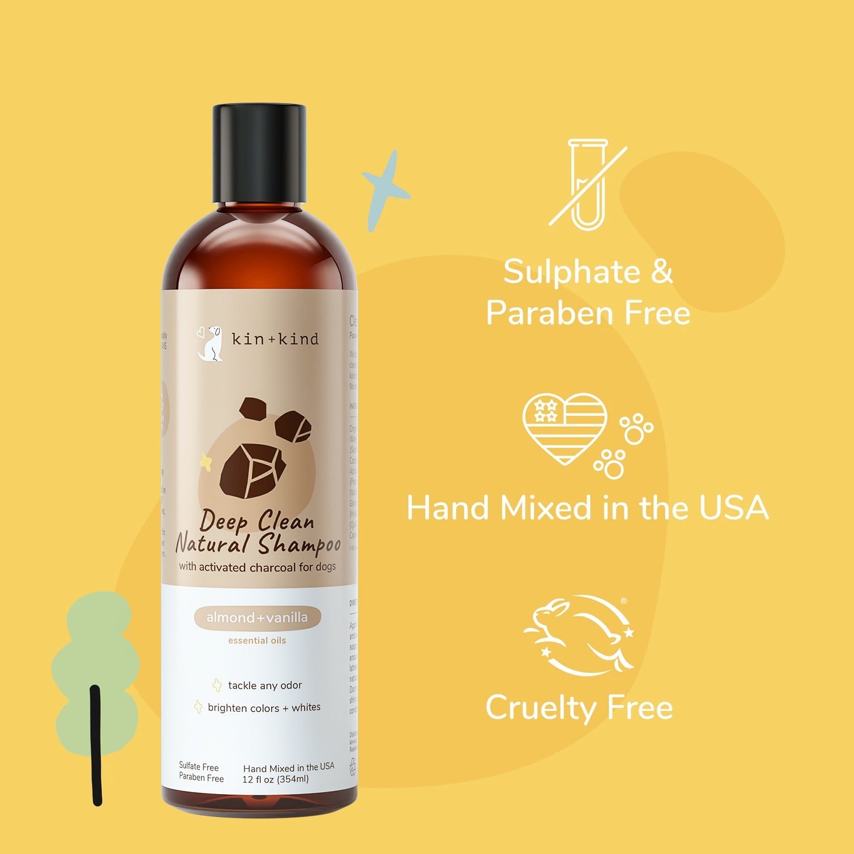 Kin+Kid Shampoo Deep Clean 12oz. Almond Vanilla