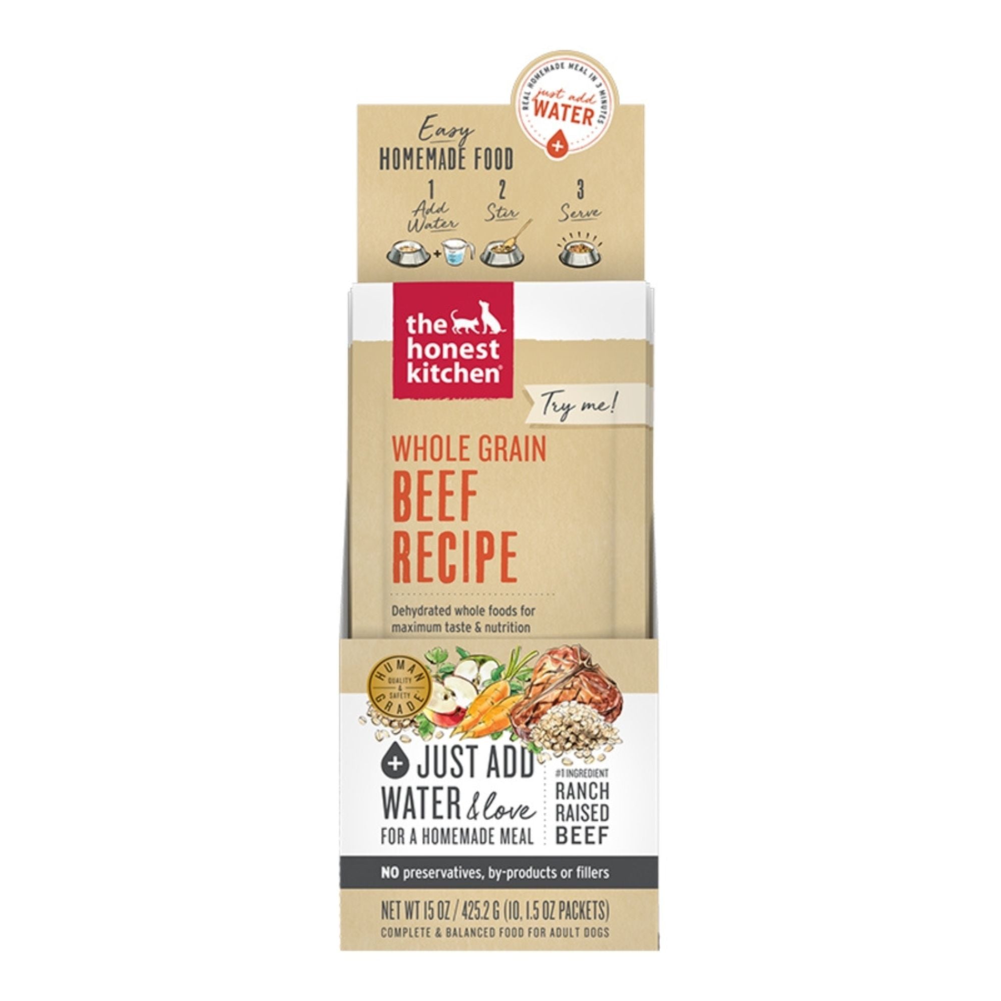 The Honest Kitchen Dog Dehydrated Beef 1.75oz. - 10 Count