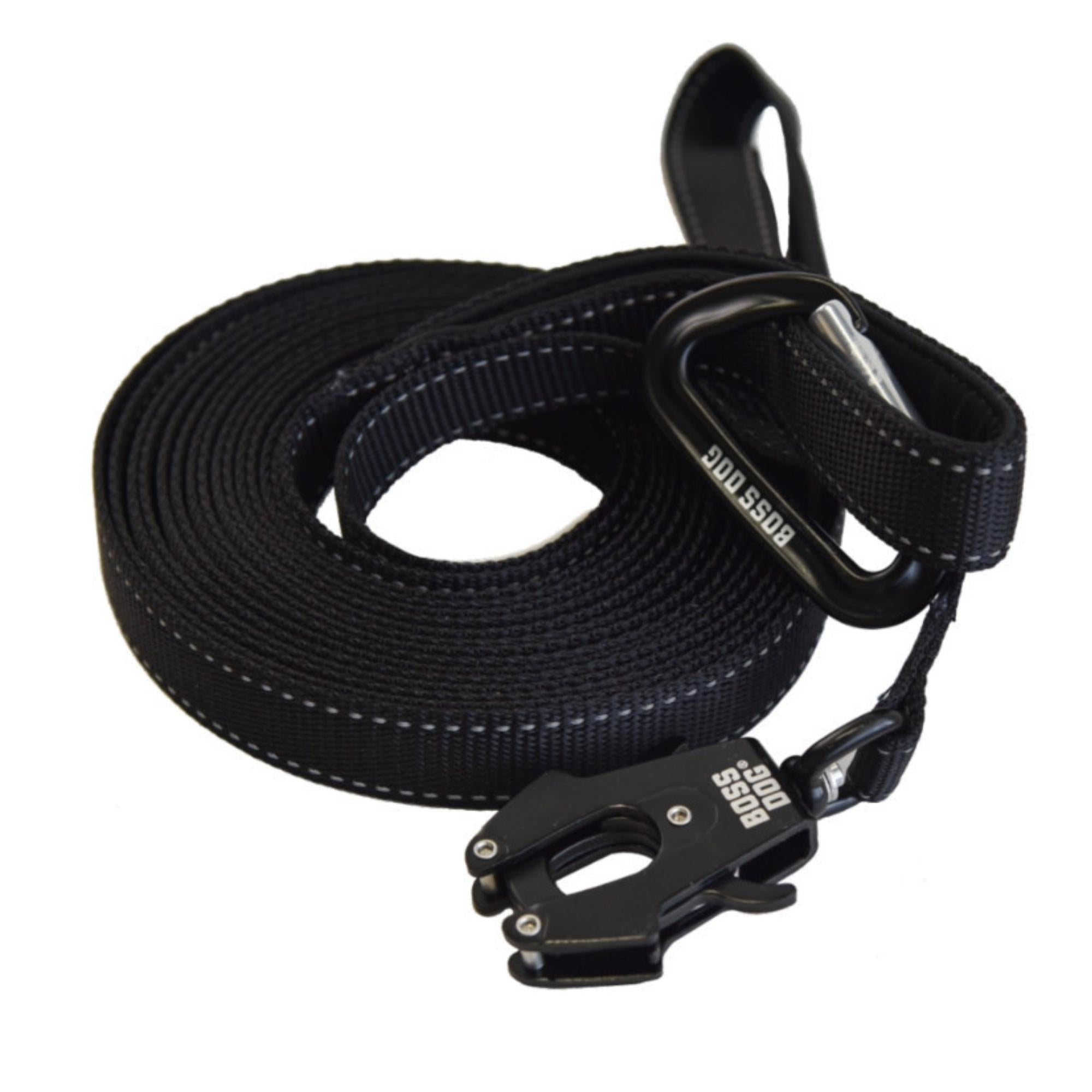 Boss Dog Tactical Nylon Tracking Dog Leash Black, 1ea/20 ft Default Title