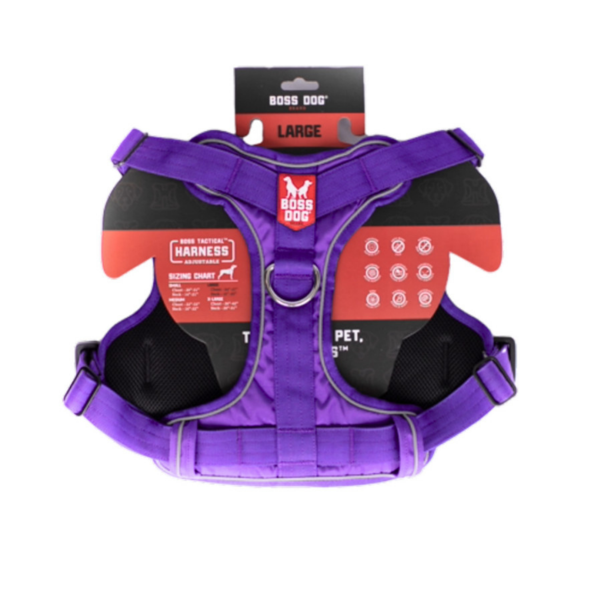 Boss Dog Tactical Dog Harness Purple, 1ea/Large Default Title