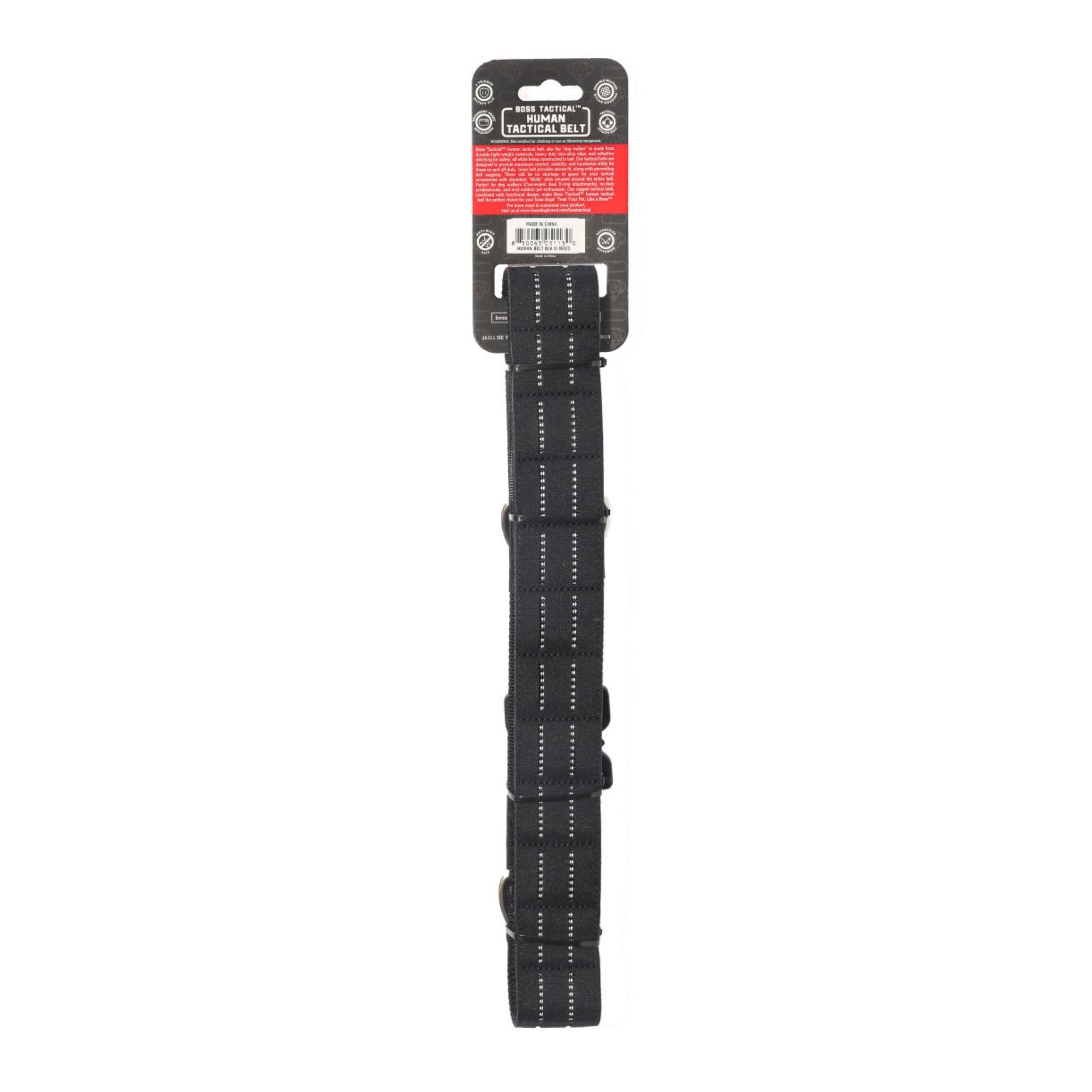 Boss Dog Human Boss Tactical Utility Dog Walker Belt Black, 1ea/MD (32-36In Waist)