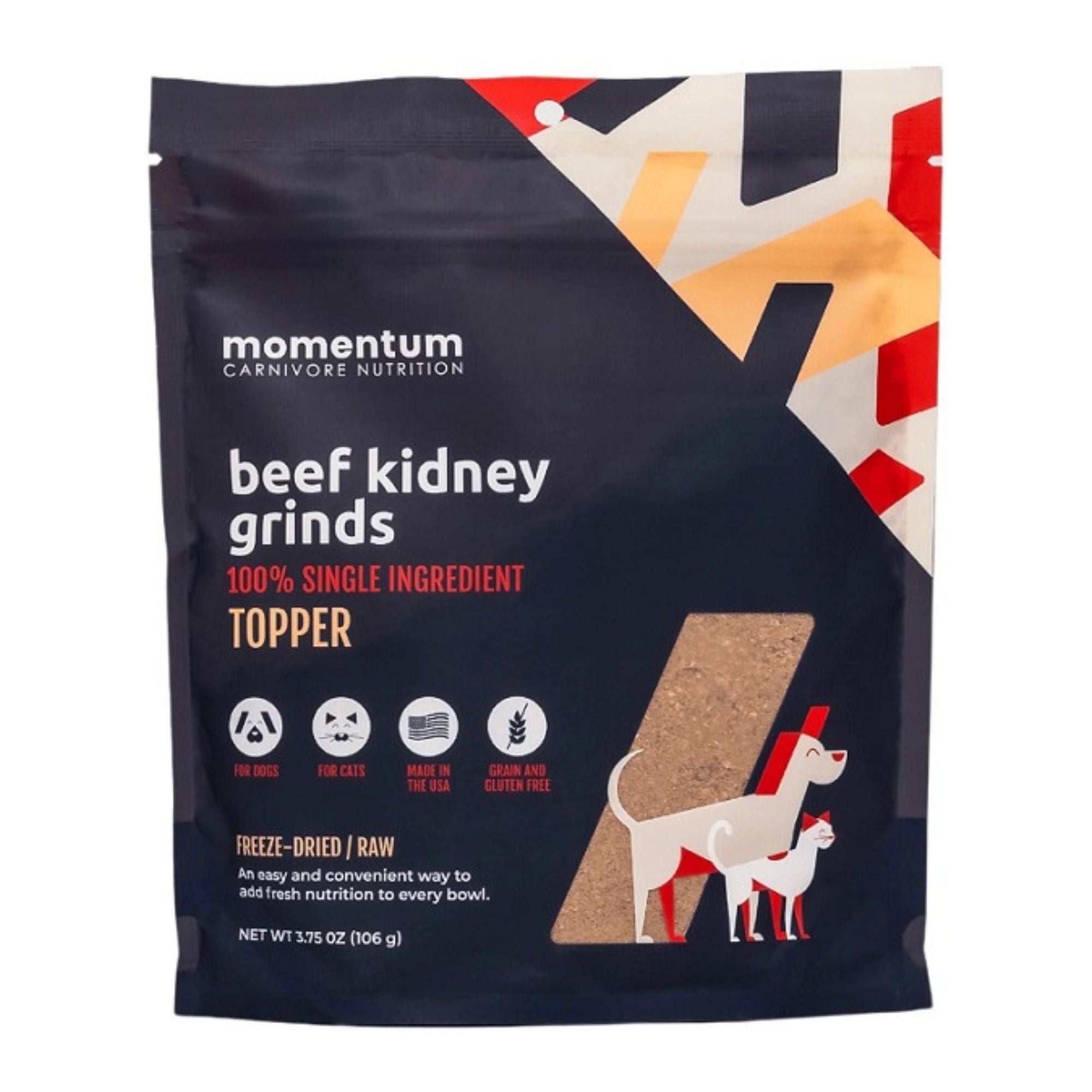 Momentum Carnivore Nutrition Dog 3.75oz. Beef Kidney Single Ingredient Topper
