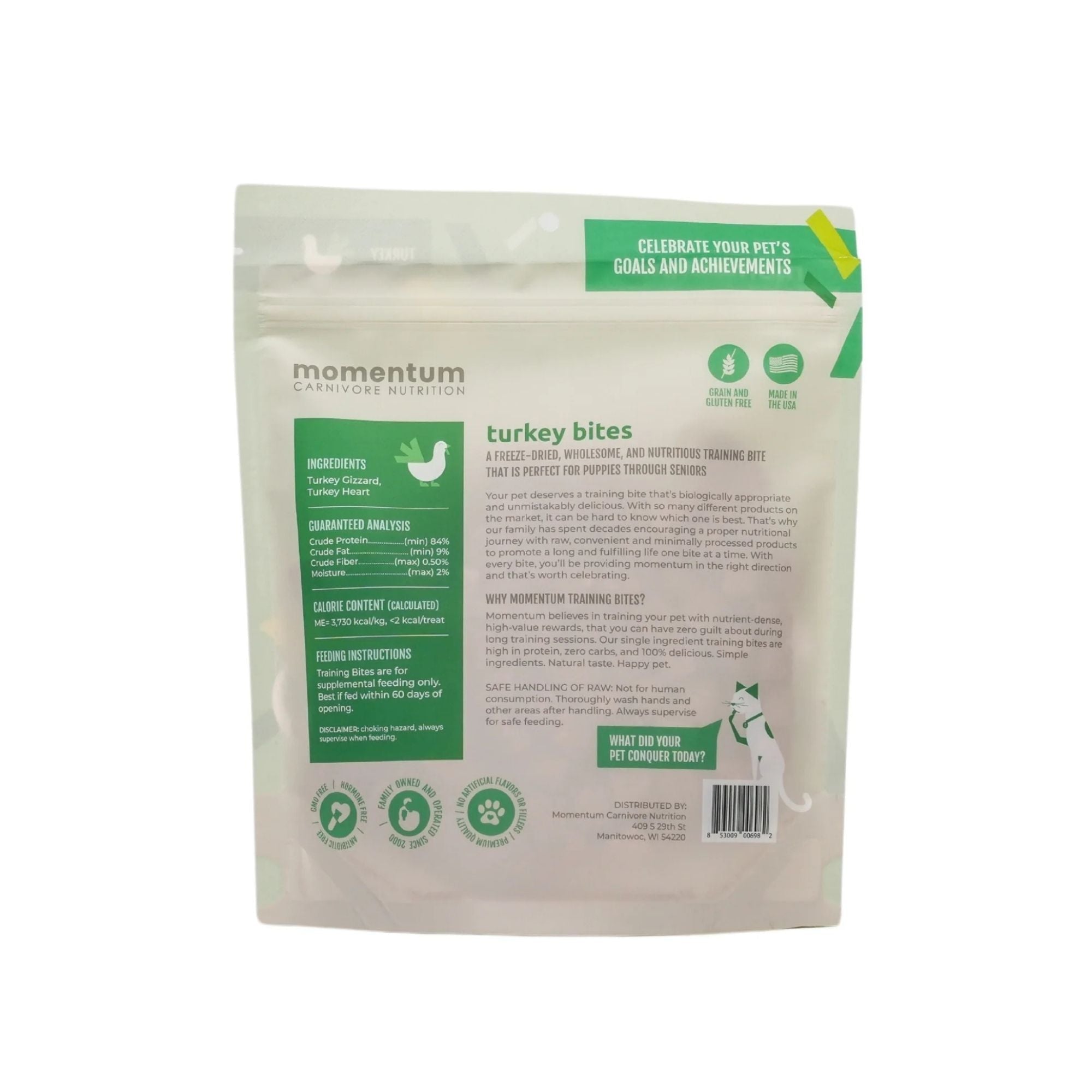 Momentum Carnivore Nutrition Dog 2.5oz. Turkey Training Bites