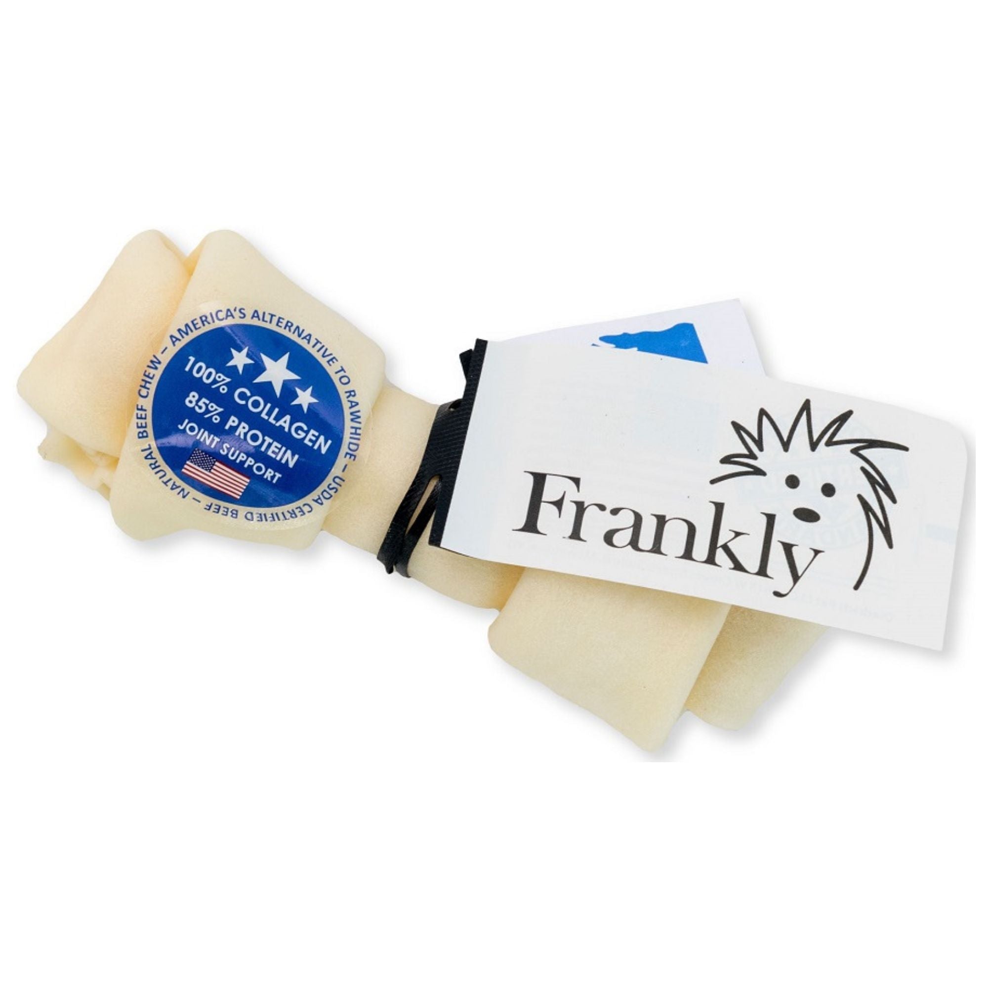 Frankly Dog 7-8" Collagen Natural Medium Knotted Bone 1Ct