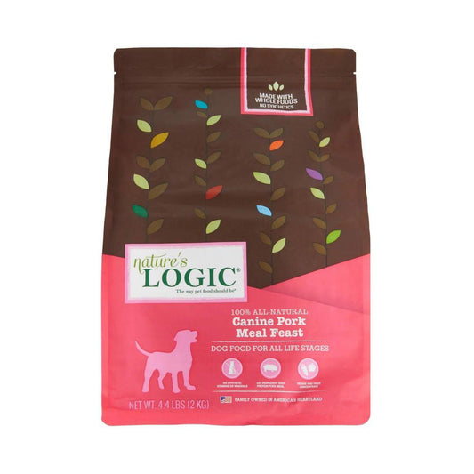 Natures Logic canine pork meal feast dog food bag, 4.4 lb