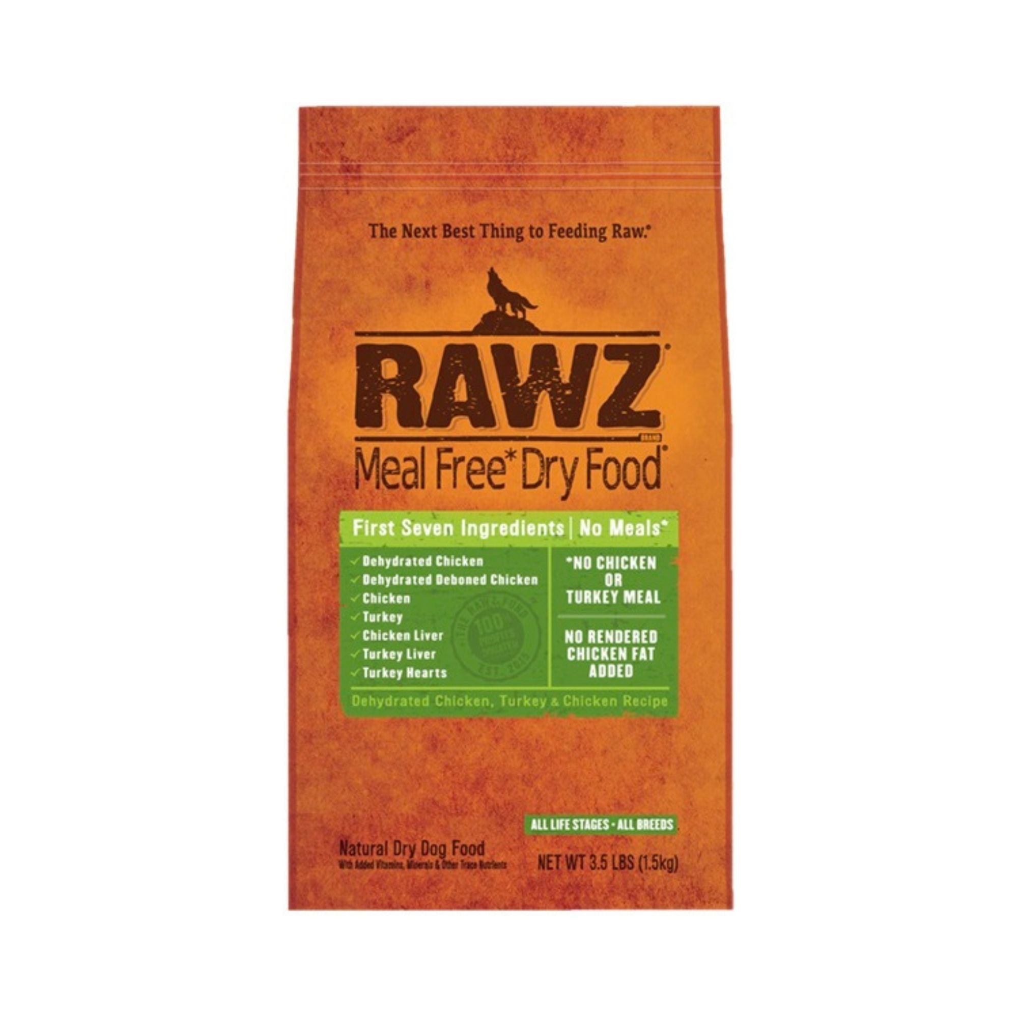 Rawz Dog Chicken Turkey Meal Free 3.5Lb