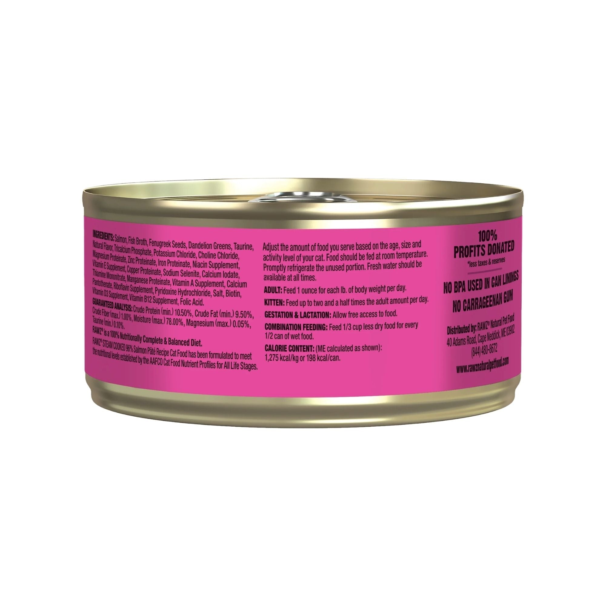 Rawz Cat 96% Salmon Pate 5.5oz. (Case of 24)