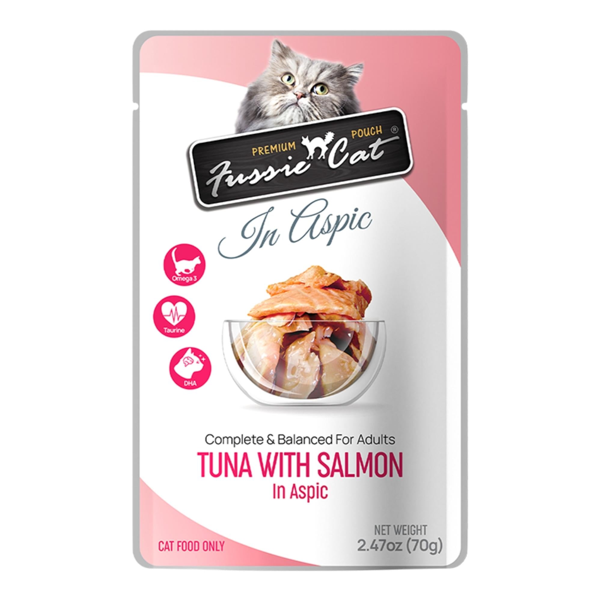 Fussie Cat Premium Tuna with Salmon in Aspic 2.47oz. Pouch Default Title